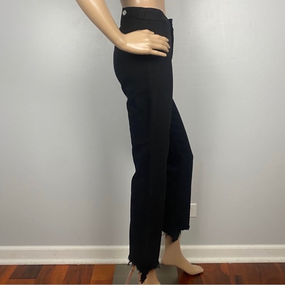 NEW RTA BLACK DISTRESSED BUTTON FRONT JEANS - Picture 4 of 7